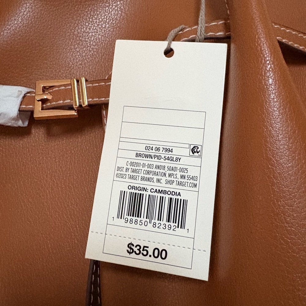 Brand New Target Faux Leather Tote Bag - Picture 4 of 9